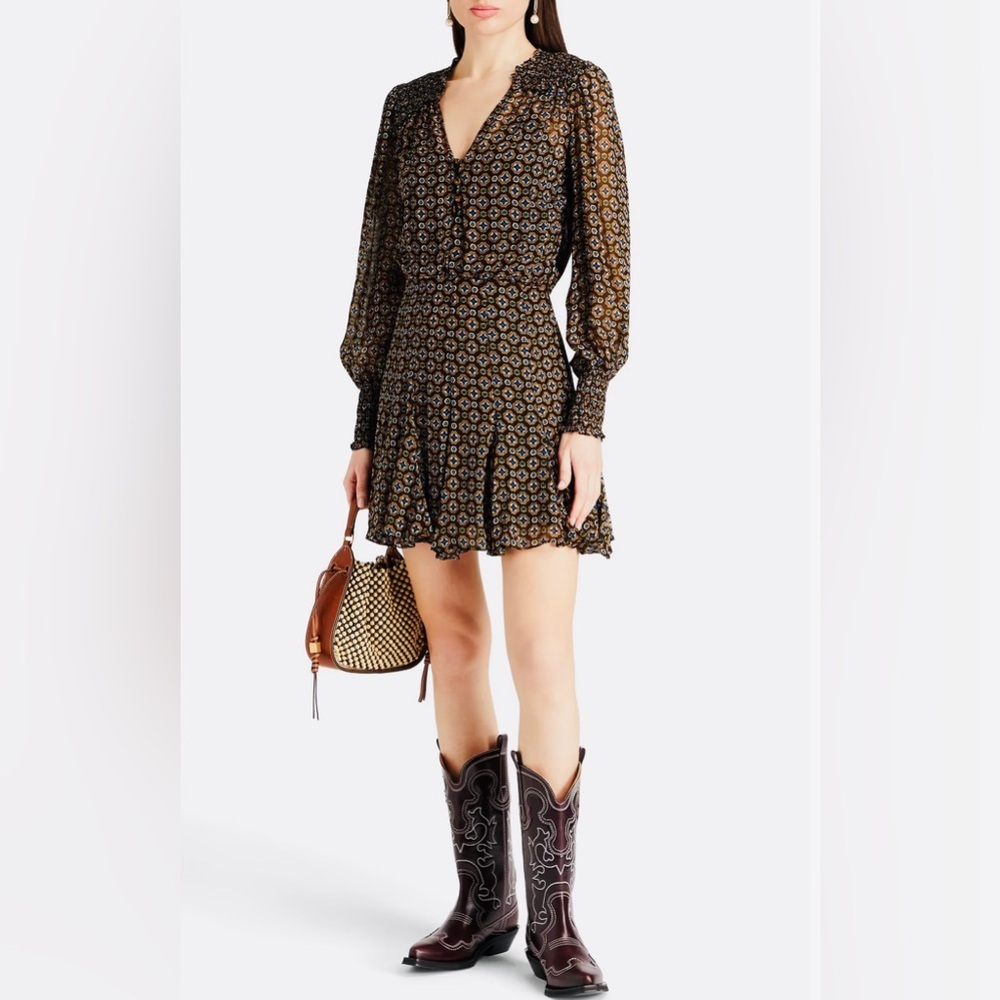 **NWT** VERONICA BEARD SACCHI PRINTED CHIFFON MINI DRESS Size 0
